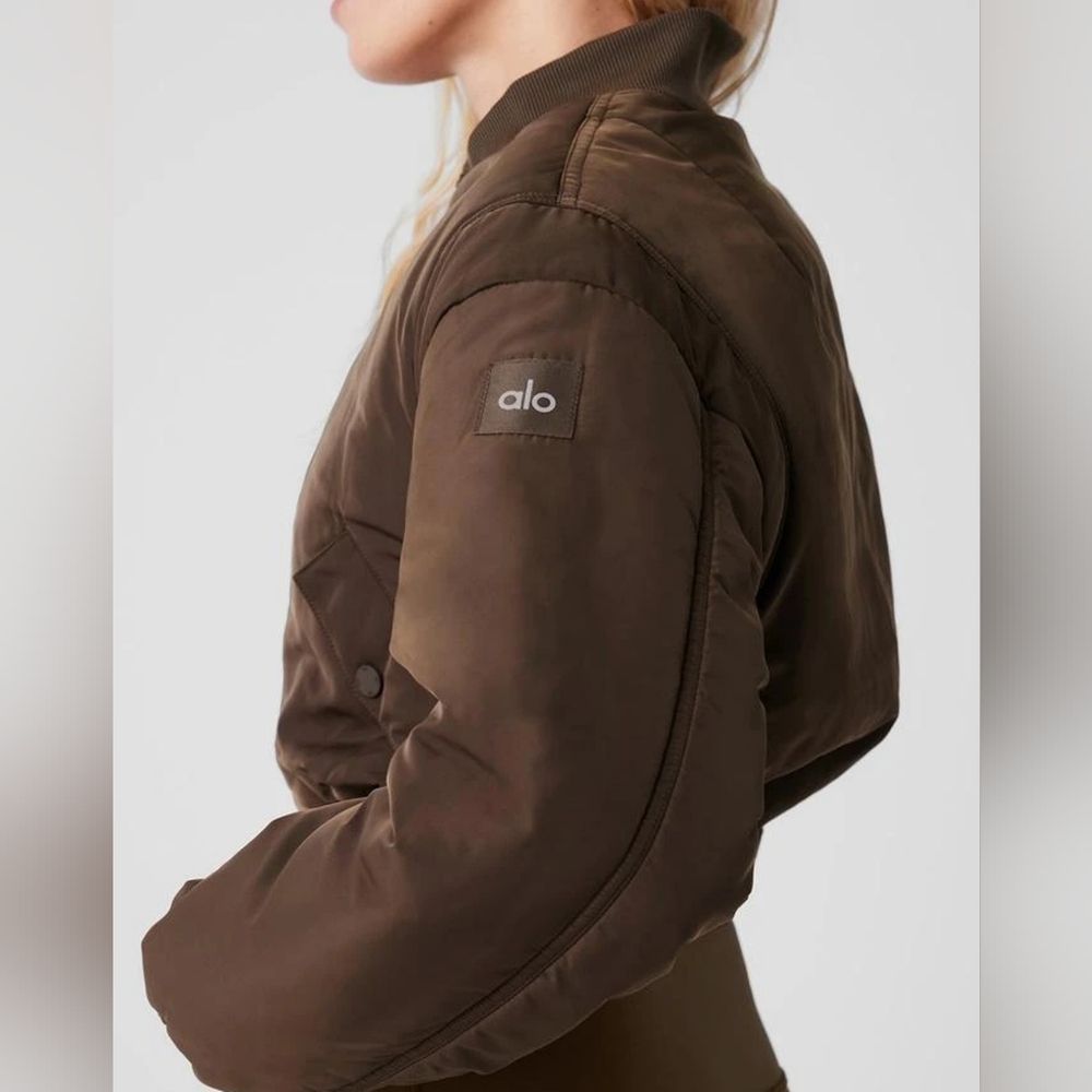 Alo Cropped Breakline Bomber Jacket - Picture 3 of 13